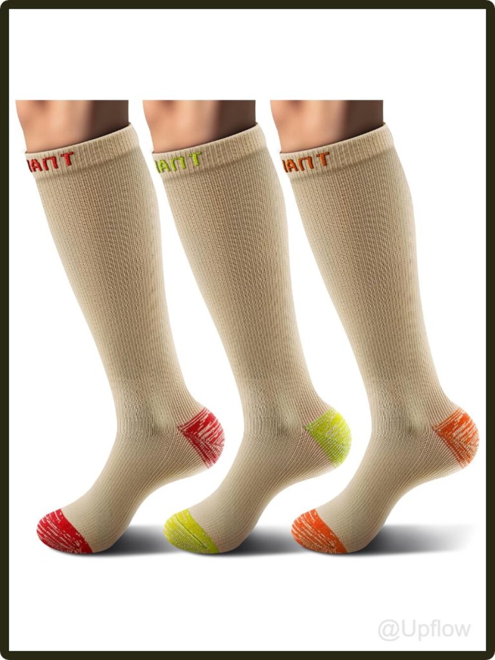 Women's Knee-High Compression Recovery Socks 3 Pack Cushioned Polyester Athletic
